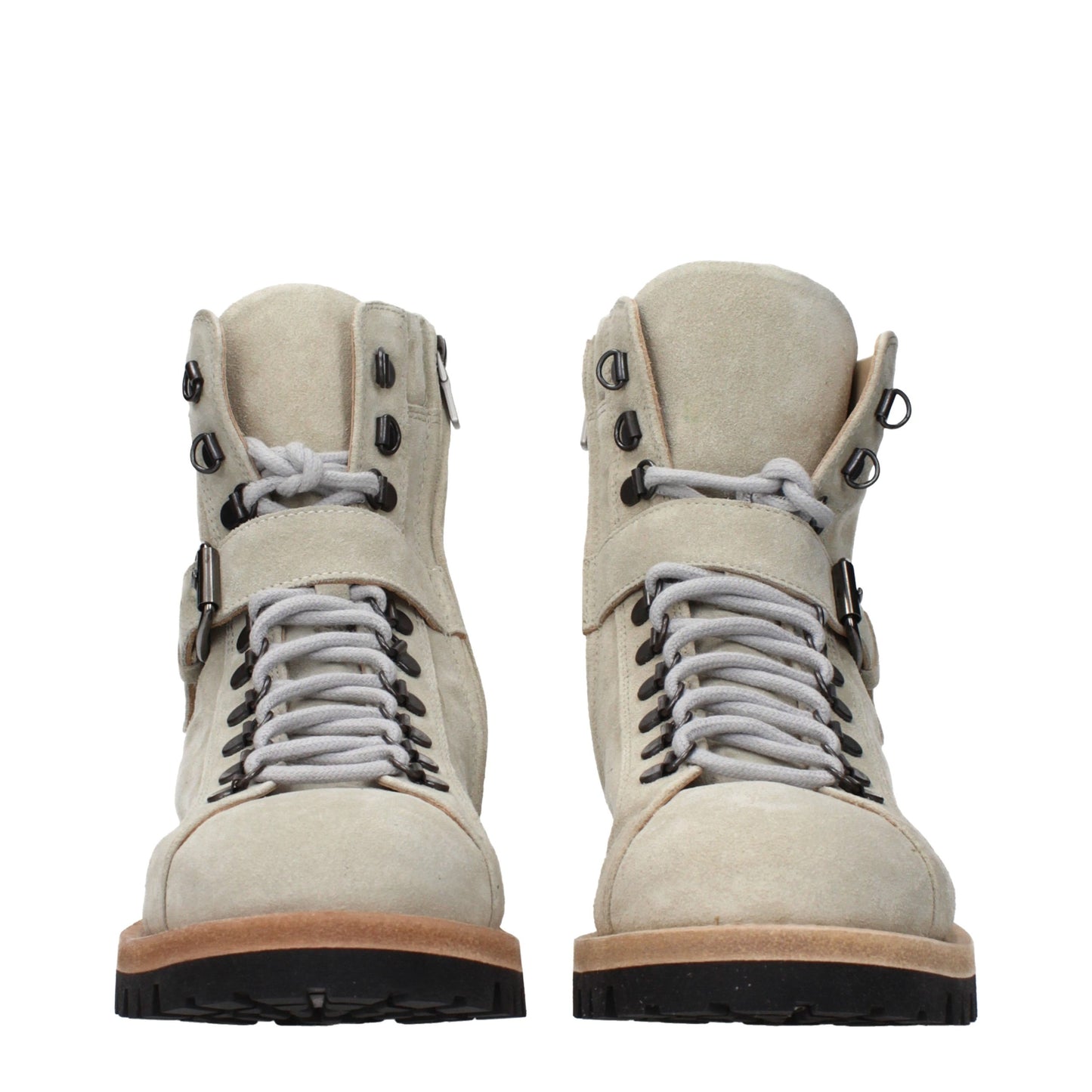 Eleventy Beige Leather Ankle Boots