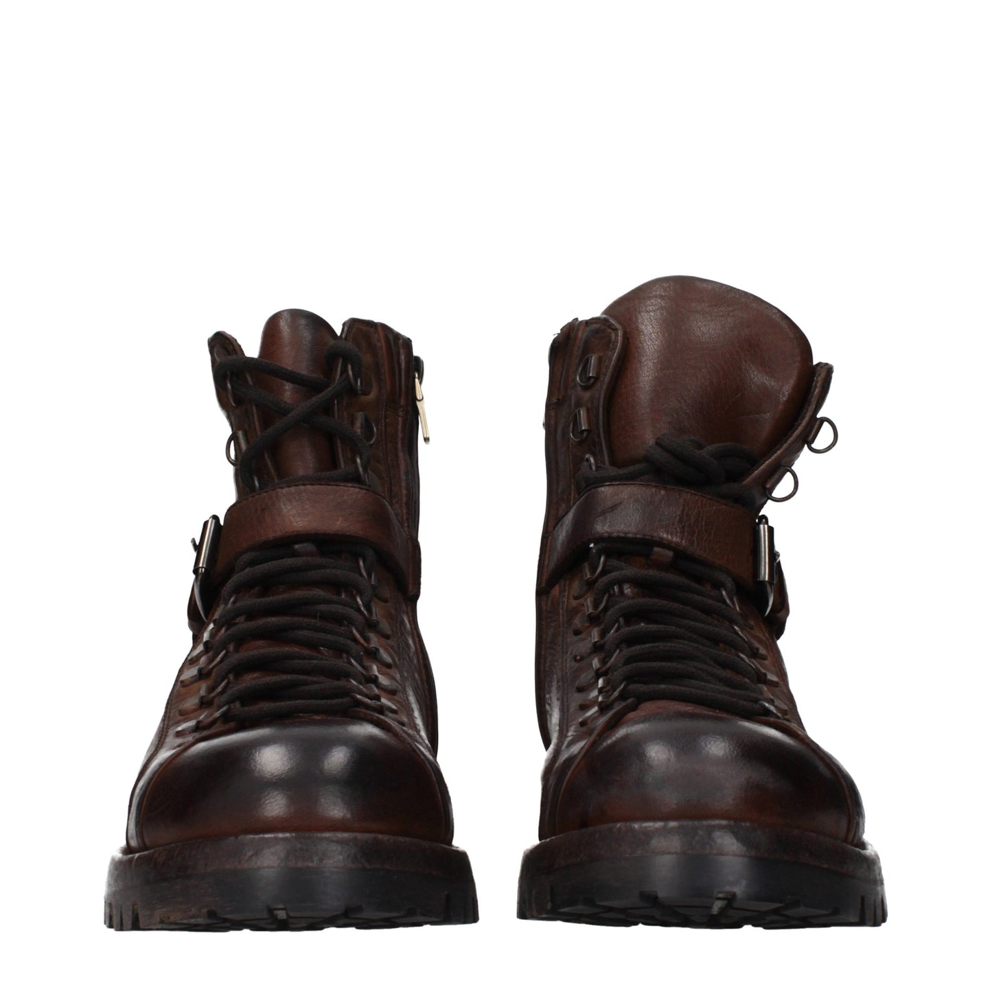 Eleventy Brown Leather Ankle Boots