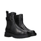 Versace Black Leather Ankle Boots