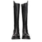 Eleventy Black Leather Over The Knee