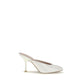 Stuart Weitzman White Calf Leather Bos Taurus Mules