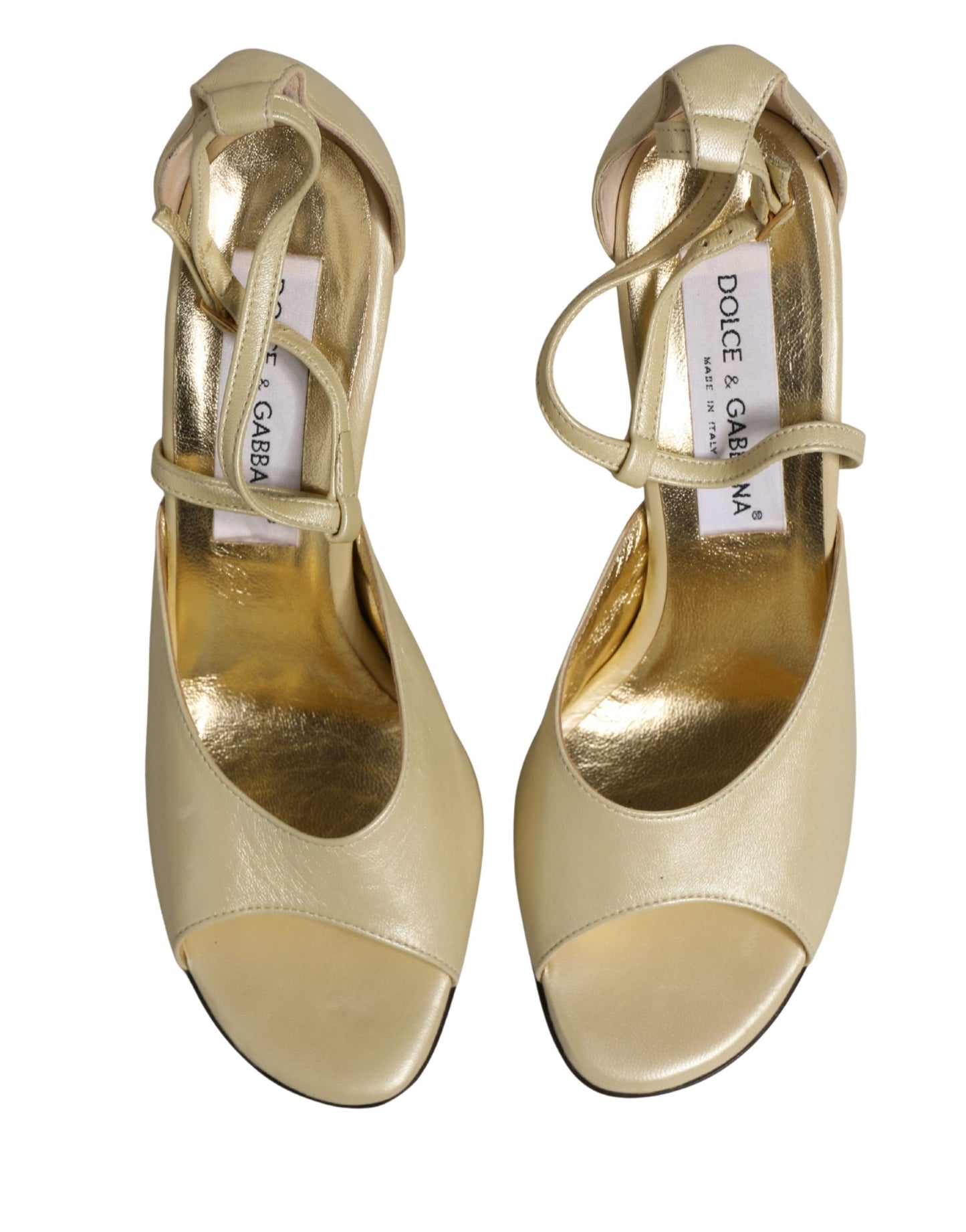 Dolce & Gabbana Beige Leather Stiletto Heels Sandals Shoes