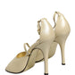 Dolce & Gabbana Beige Leather Stiletto Heels Sandals Shoes