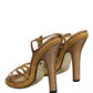 Dolce & Gabbana Brown Braided Ankle Strap Heels Sandals Shoes