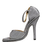 Dolce & Gabbana Gray High Heeled Sandals Ankle Strap Shoes