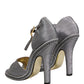 Dolce & Gabbana Gray High Heeled Sandals Ankle Strap Shoes