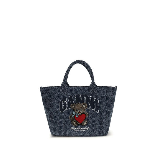 Ganni Blue Cotton Shoulder Bag