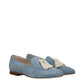 Eleventy Light Blue Leather Slip-On Loafers