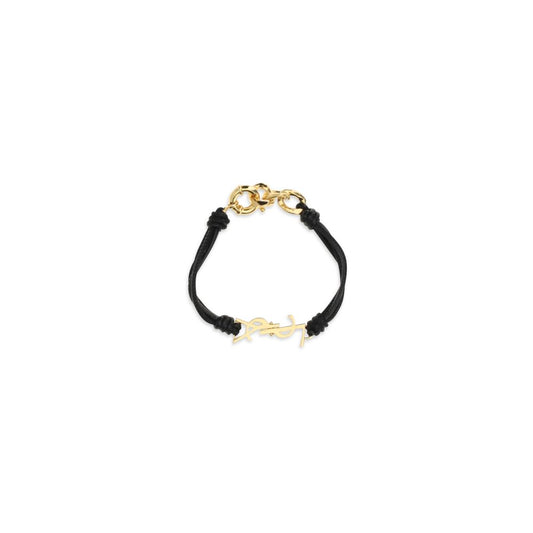 Saint Laurent Black Calf Leather Bos Taurus Bracelet