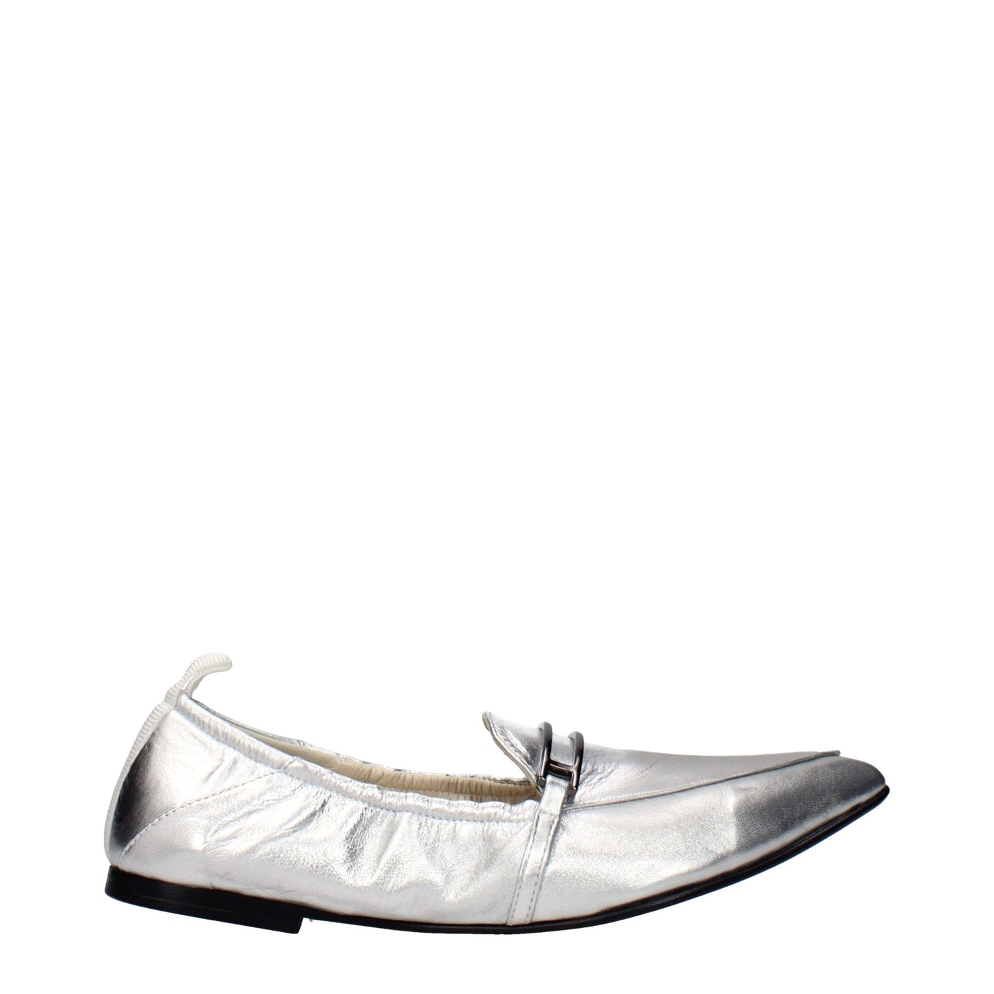 Eleventy Gray Leather Slip-On Loafers