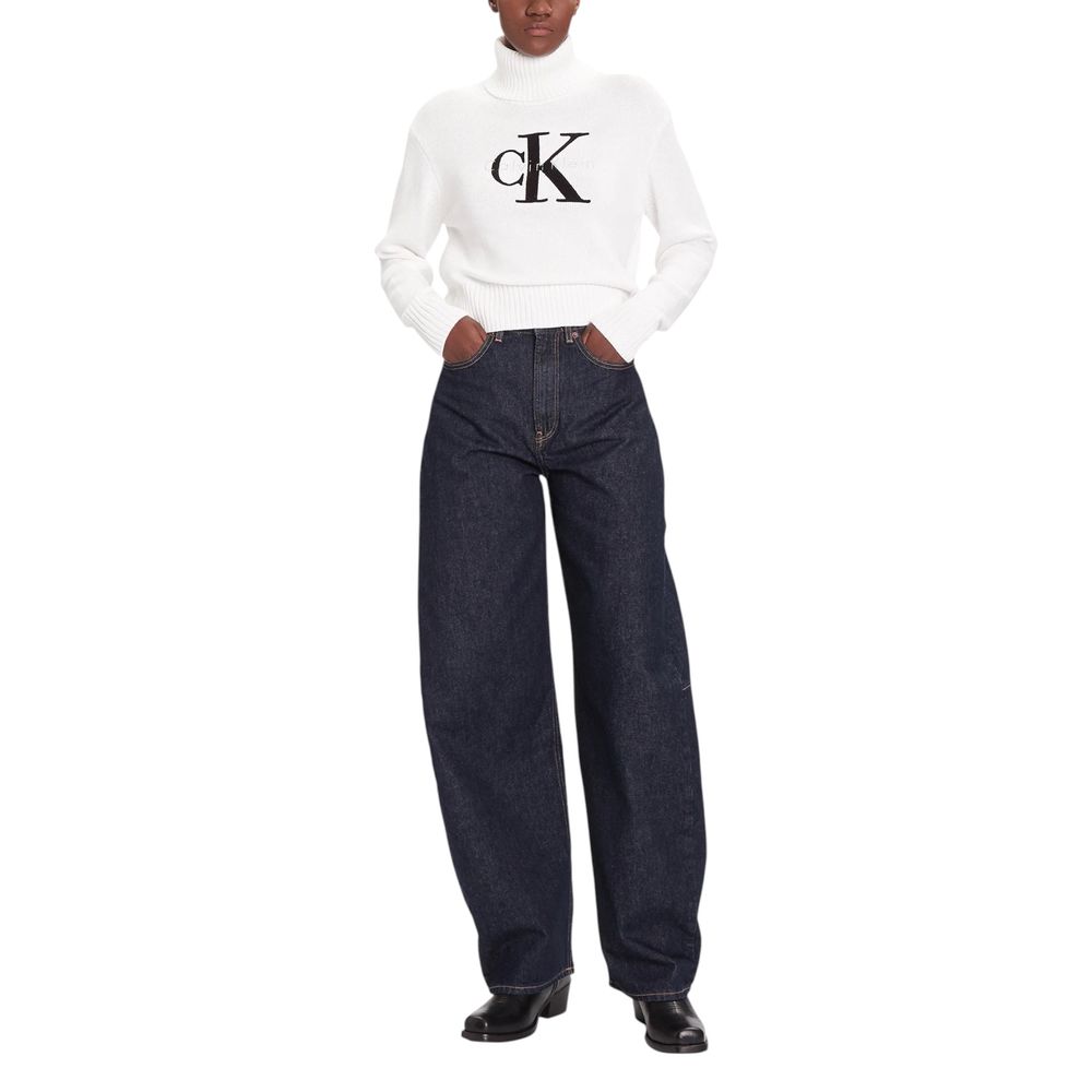 Calvin Klein Jeans White Cotton Turtleneck