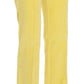 Just Cavalli Chic Yellow Corduroy Mid Waist Pants