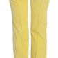 Just Cavalli Chic Yellow Corduroy Mid Waist Pants