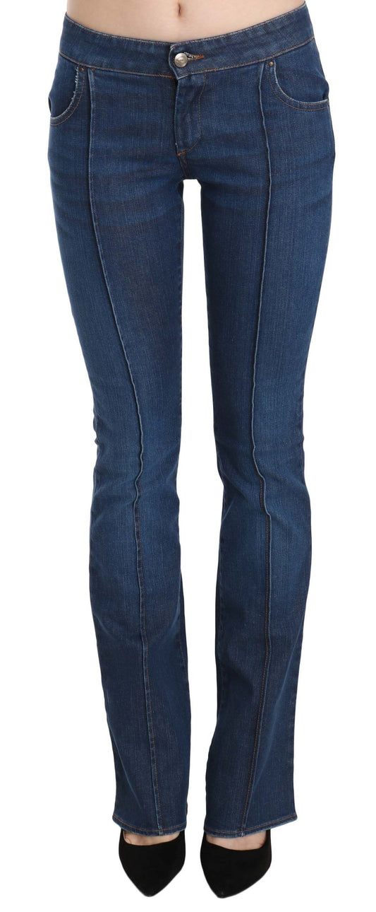 Just Cavalli Chic Blue Washed Boot Cut Denim Pants