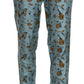 Dolce & Gabbana Blue Musical Instruments Print Tapered Pants