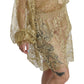 Dolce & Gabbana Elegant Gold Lace A-Line Knee Length Dress