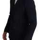 Dolce & Gabbana Elegant Dark Blue Dotted Slim-Fit Blazer