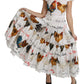 Dolce & Gabbana Elegant White Rooster Print Sheath Midi Dress