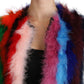 Dolce & Gabbana Elegant Multicolor Feather Long Coat Jacket