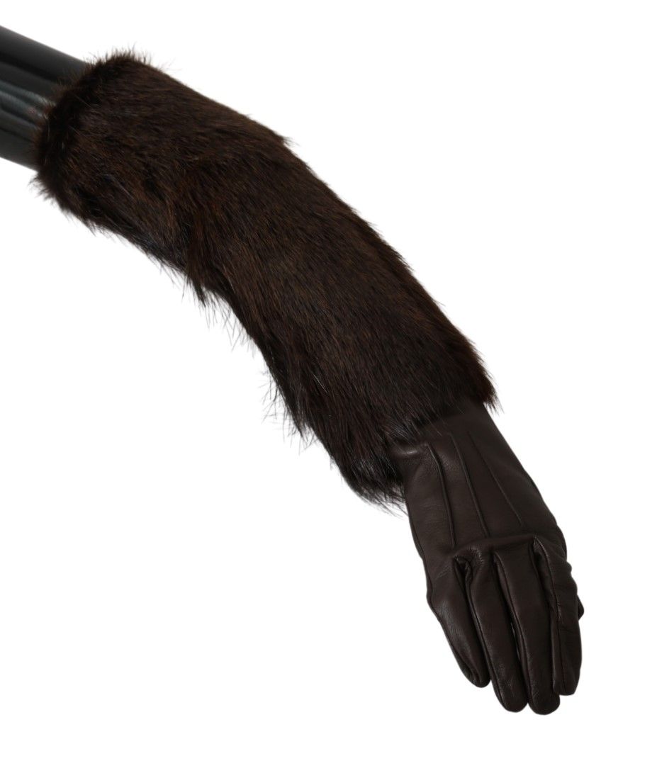 Dolce & Gabbana Elegant Elbow Length Leather Gloves