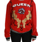 Dolce & Gabbana Radiant Red Sequined Crew Neck Sweater