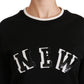 Dolce & Gabbana Chic Black Sequined Cotton Sweater