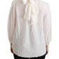 Dolce & Gabbana Elegant White Silk Turtle Neck Blouse