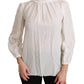 Dolce & Gabbana Elegant White Silk Turtle Neck Blouse