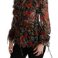 Dolce & Gabbana Elegant Floral Silk Long Sleeve Blouse