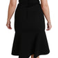 Dolce & Gabbana Elegant Black Fit Flare Wool Blend Dress