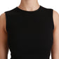 Dolce & Gabbana Elegant Black Fit Flare Wool Blend Dress