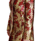 Dolce & Gabbana Red Gold Floral Brocade Cape Coat Jacket