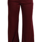 Dolce & Gabbana Elegant Maroon High Waist Wide Leg Trousers