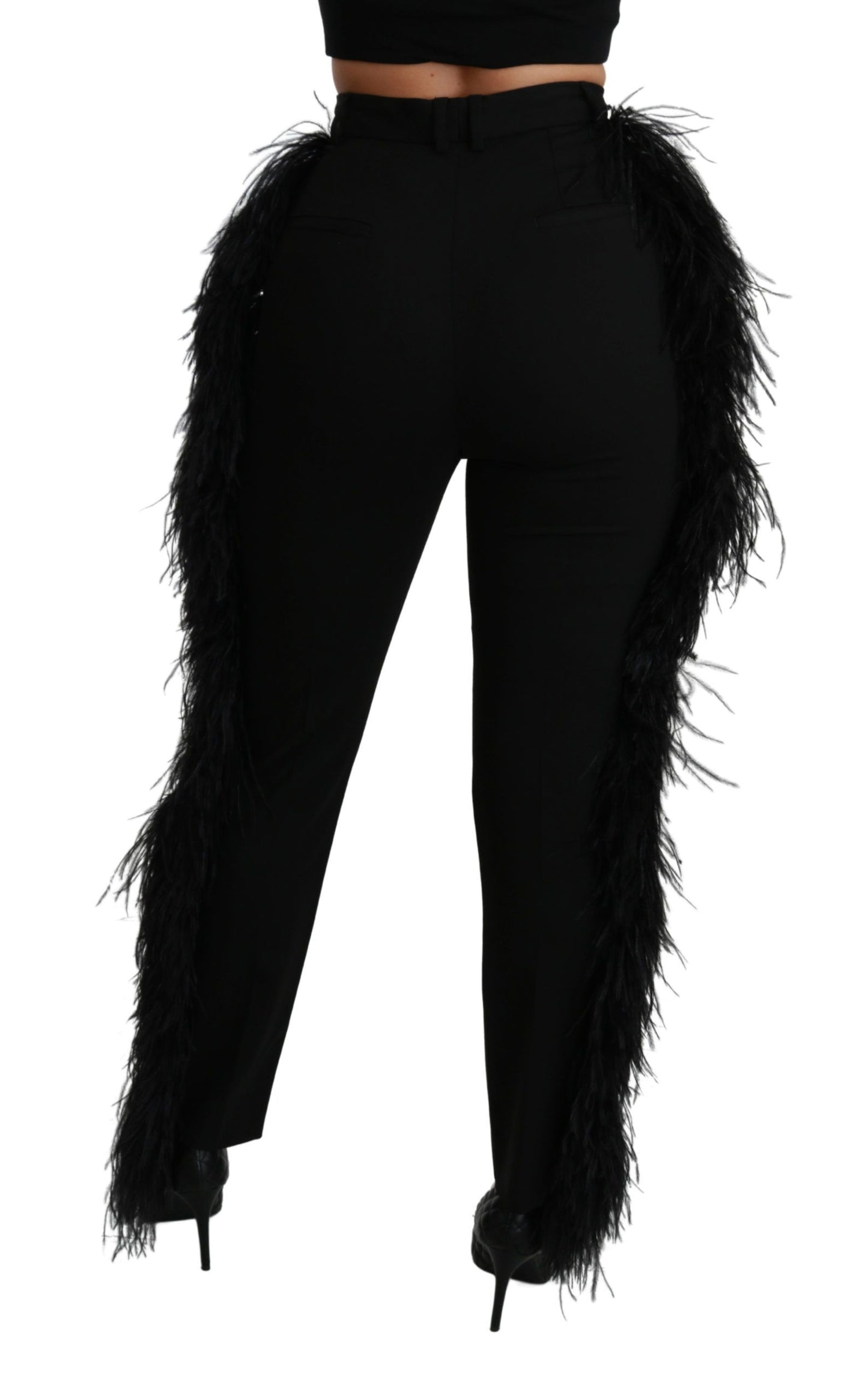 Dolce & Gabbana Elegant High Waist Wool Blend Pants