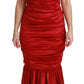 Dolce & Gabbana Exquisite Red Silk Fit and Flare Midi Dress