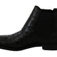 Dolce & Gabbana Elegant Derby Brogue Boots in Exotic Leather