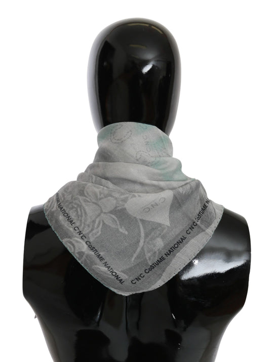 Costume National Elegant Gray Silk Scarf for Women