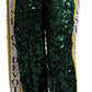 Dolce & Gabbana Green Sequin Trousers Queens Angel Pants
