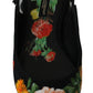 Dolce & Gabbana Black Floral Crystal Slingbacks Flats Shoes