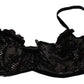 Ermanno Scervino Sleek Black Mesh Balconcino Bra