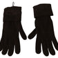 Costume National Elegant Brown Knitted Gloves