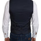 Dolce & Gabbana Elegant Blue Silk-Blend Formal Vest