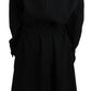 Dolce & Gabbana Virgin Wool Black Blazer Trenchcoat Jacket