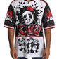 Dolce & Gabbana White King Panda Top Polyester Mens T-shirt