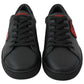Dolce & Gabbana Black Leather Love Heart Sneakers Womens Shoes
