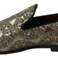 Dolce & Gabbana Gold Bordeaux Loafers Slides Dress Shoes