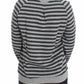 Exte Chic Gray Striped Crew-Neck Sweater