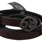 Costume National Elegant Brown Leather Belt with Rustic Hardware