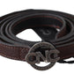 Costume National Elegant Brown Leather Belt with Rustic Hardware