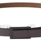 Costume National Elegant Dark Brown Leather Belt